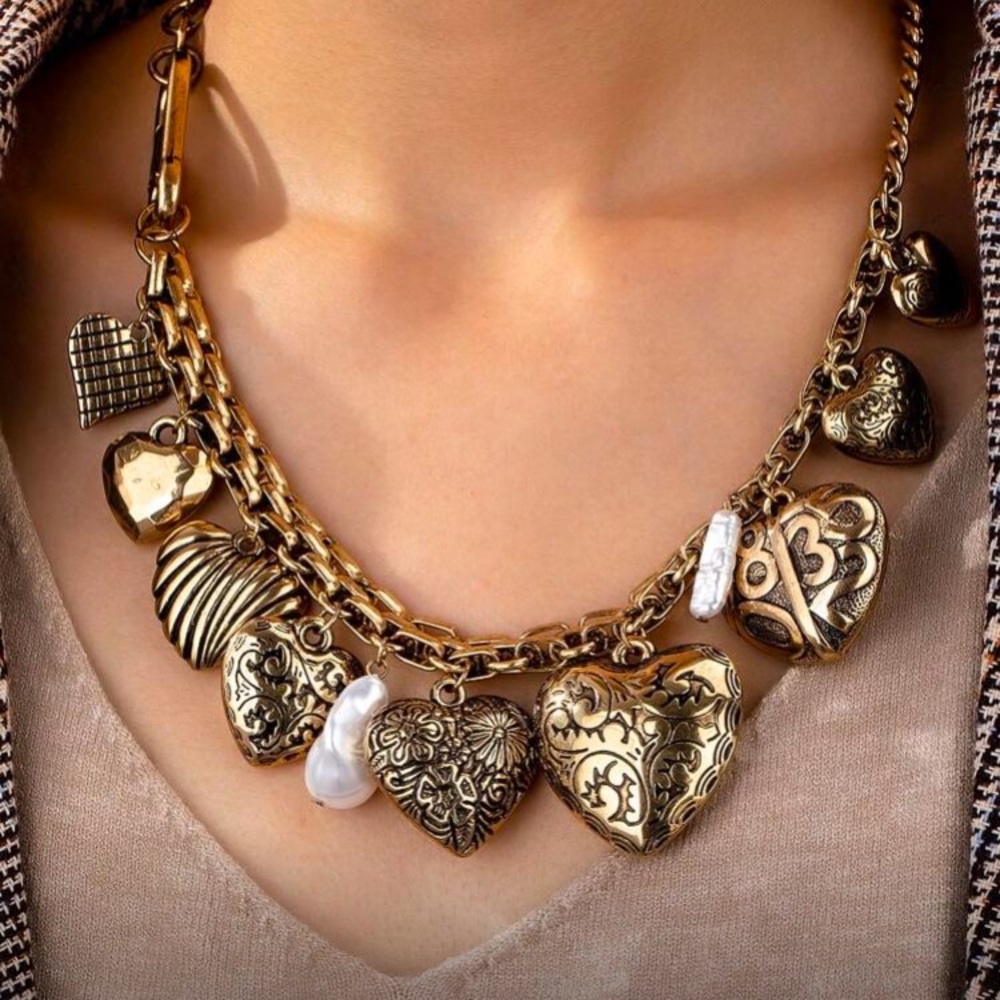 Gold Heart Charm Necklace